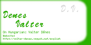 denes valter business card